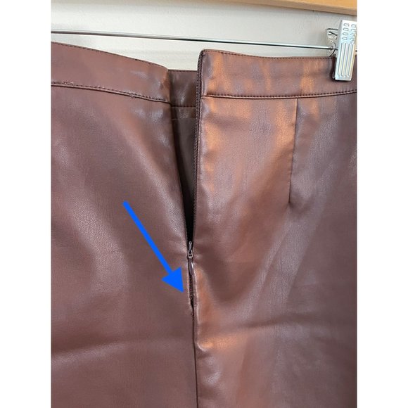Altar'd State Chocolate Faux Leather Mini Skirt M - Picture 10 of 12